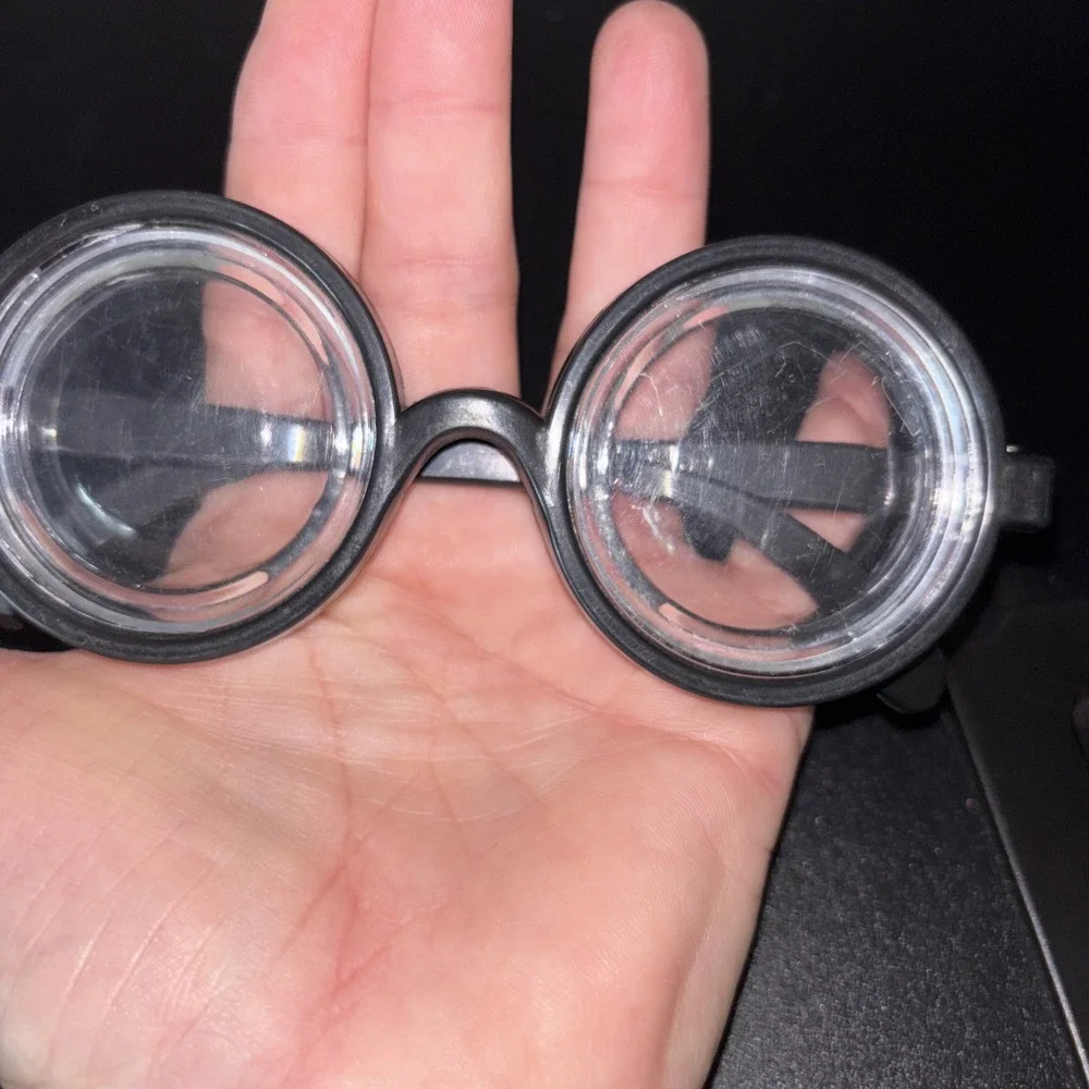 Nerd Spec Glasses plastic costume round thick intellectual look lenses 3815‎